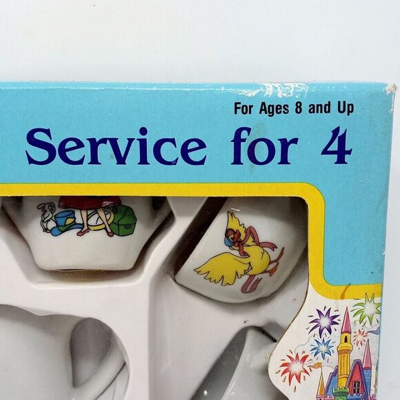 Vintage Fairy Tale Classics 12 Piece Service for 4 China Tea Party Play Set - Picture 2 of 7